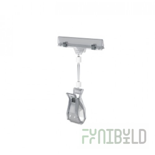 Universal price tag holder with a clip with a wide clamp on a 50mm leg, art. MULTIGRIP-50