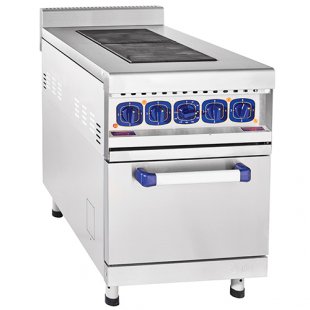 Electric stove with 2 burners and oven EP-2ZhSh (stainless steel face) (550x850(895)x860mm, 8.8 kW, 220/380V)