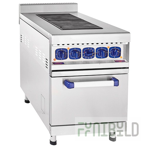 Electric stove with 2 burners and oven EP-2ZhSh (stainless steel face) (550x850(895)x860mm, 8.8 kW, 220/380V)