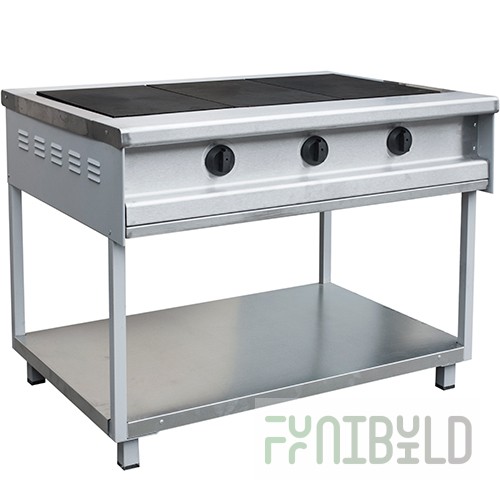 Electric stove 3-burner without oven PEP-0.51M (1095x830x865(885) in, 12 kW, 380 V)