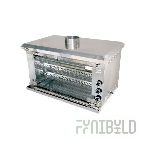 Gas carousel grill F3K1G/11101 for 5 cradles (1200x800x800mm, 220V, 13.5kW, weight 116kg)
