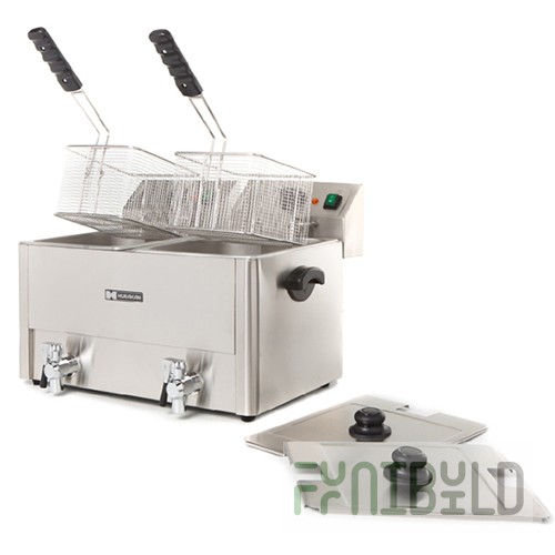 Deep fryer HURAKAN HKN-FT88N (605x465x380 in, 2 boilers with a capacity of 8 l with lids, 2 baskets)