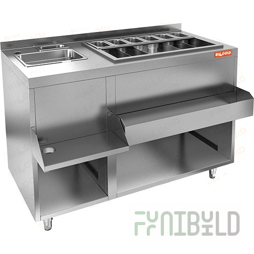 Hicold bar station NBMKS-12/7BPK without drawers (1200x700(900)x850 in, stainless steel AISI430)