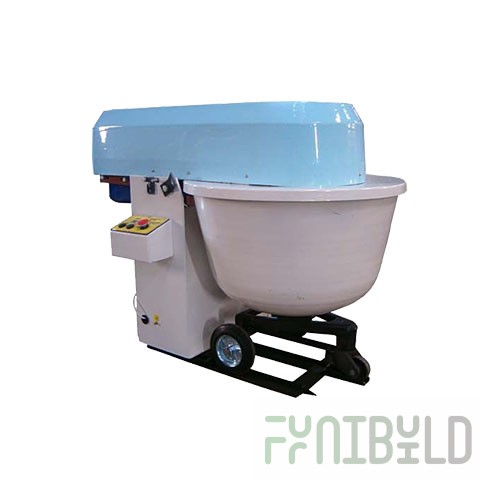 Spiral dough mixer with a movable bowl for yeast dough Penzmash TMM-140.2 (1280x850x1027mm, 1.5 kW, 220 kg, monthly stainless steel, carbon bowl, 2-speed)
