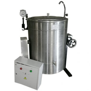Electric food boiler round tilting KPE-100 stainless steel (900x750x950mm, 100l, 380V, 12kW, 97kg)