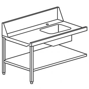 Pre-wash table with bath TEV/912SX (left) (1200x700x850(1050) in; bath 450x450 in) 00905122