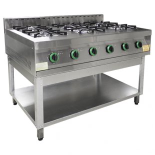 Gas stove 6-burner without oven. cabinet PG-6-01 (1265x850x860 (960) in, 21 kW, 220 V)