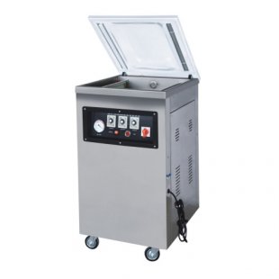 Floor vacuum packer DZQ-400/2E (480x535x1010 in, 220/380 V, 0.9 kW, stainless steel + gas)