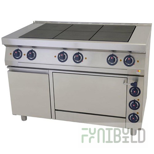 Stove 6 conf 700 series KOVINASTROJ ES-T67/1-0 55834 (1200x700x900, 380V, 19.5kW, with oven)