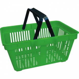 Plastic shopping basket with 2 handles SBP27 (485x330x240mm, 27l, green)