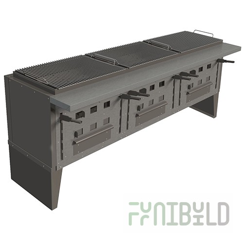 Barbecue oven VEGA 3 (2125x768x950mm, grate 660x520mm)