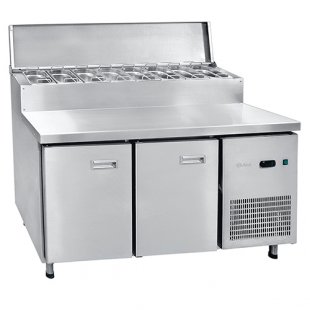 Medium-temperature pizza table V=310l, СХС-70-01П(-2+8С, 1434х707х1098 in, 2 doors, GN-1/4-8 pcs)