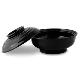 Bowl with lid, black ceramics d=15.5 cm, 350 ml art. 23786/PT211