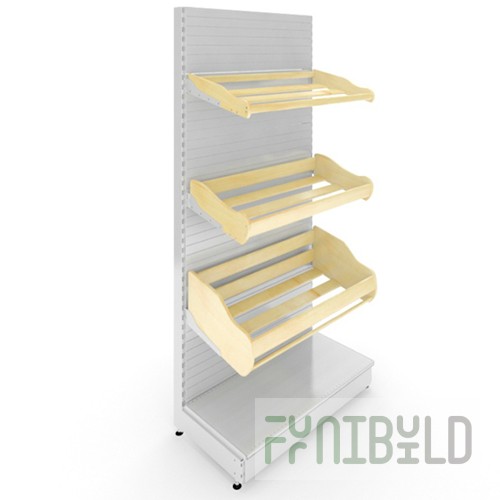 Wall-mounted bread rack 1000x600x2250mm, shelves: base 500mm + large tray + medium tray + small tray, plinth