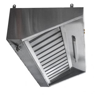 Wall-mounted exhaust hood ZVE-P-0.9 with fan and lighting (905x725x595 in)