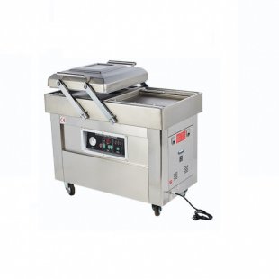 Floor-standing two-chamber vacuum packaging machine DZ-400/2SB (1070x770x1040 in, 220 V, 0.9 kW, stainless steel)