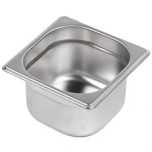 Gastronorm container without lid stainless steel GN-1/6 depth 100, 1.7 l. (176x162x100 in)
