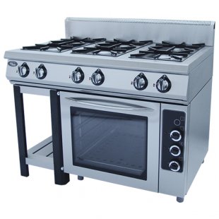 Gas stove 6-burner with gas oven. F6PDG/800g / 50004g (1180x800x1050mm, 53 kW)