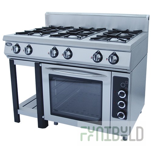 Gas stove 6-burner with gas oven. F6PDG/800g / 50004g (1180x800x1050mm, 53 kW)