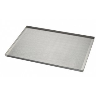 TECHNICOAT aluminum baking tray, perforated 600x400x200mm (4 sides 90°; thickness 1.5mm; perforation d 3mm)