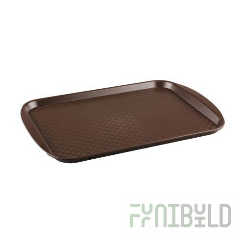 Plastic rectangular tray 420x300x20mm (brown) art.422106714 in pack. 16 pcs.