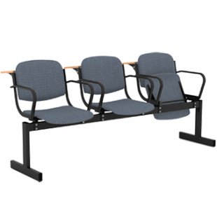 Chair block 3-seater, soft, folding, with armrests, lecture art.253MOPL