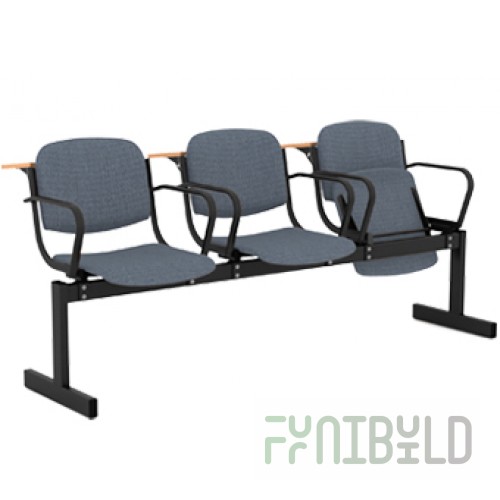 Chair block 3-seater, soft, folding, with armrests, lecture art.253MOPL