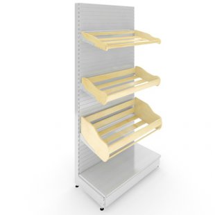 Wall-mounted bread rack 1000x600x1900mm, shelves: base 500mm + large tray + medium tray + small tray, plinth