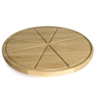 Rotating tray, solid wood, with notches d 30cm
