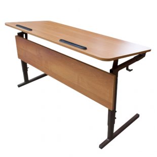 2-seater student desk, adjustable height and tabletop tilt 0-16* 2-4 degrees, height 1200x500x520 (580, 640) in, art. SURN-2.1 (ALDER)