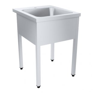 Wash basin, solid-drawn PROFI VMOts1-500PNT 600x700x870-890mm, (capacity 500x500x300mm)