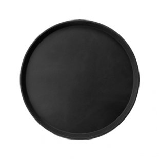 Rubberized round tray 400x25mm, (black), 25 pcs. in pack.