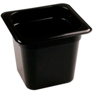 Gastronorm container without lid p/p GN 1/6, H-150, 176x162x150mm, (plastic, black) 422102113, in pack. 8 pcs.