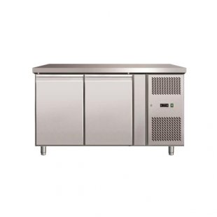 Medium-temperature table V=314 l, COOLEQ GN2100TN (-2...+8C, 1360x700x860 in, without sides, 2 doors, stainless steel)