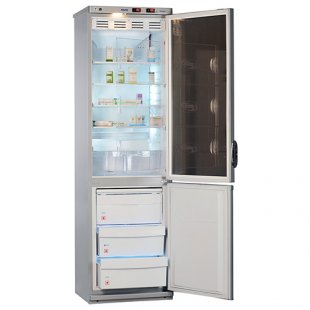 Combined laboratory refrigerator (270/130 l) HL-340 (610x600x2080 in, with glass and metal door, lock)