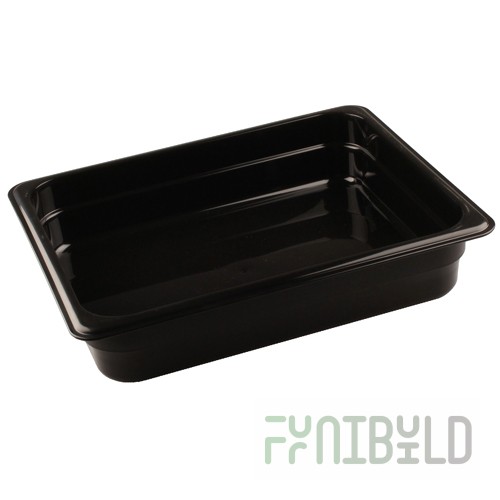 Gastronorm container without lid p/p GN 1/2, H-65, 325x265x65mm, (plastic, black), in pack. 14 pcs. 422107413