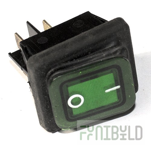 Single wide green key switch without light bulb (15A 250V)
