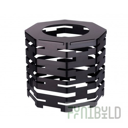 Octagonal buffet base with adapter for tureen 400x335mm, black, art. 00542