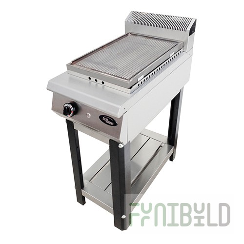 Gas frying surface F1PZHG/800/50065 (open stand) (420x800x1050mm, 9 kW, corrugated)