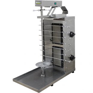 Gas shawarma-kebab maker ShShG-2-2-M (515x770x970(990) in, 220V, 2 gas burners, with motor)