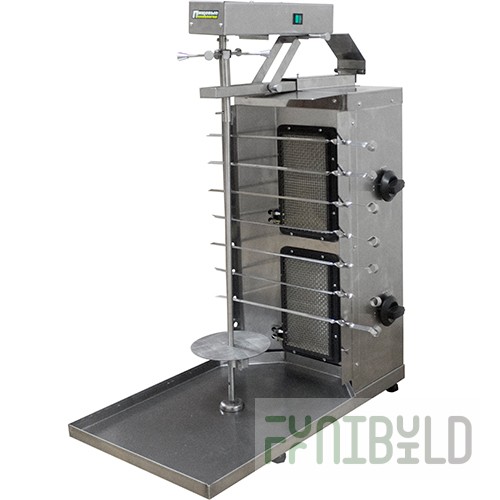 Gas shawarma-kebab maker ShShG-2-2-M (515x770x970(990) in, 220V, 2 gas burners, with motor)