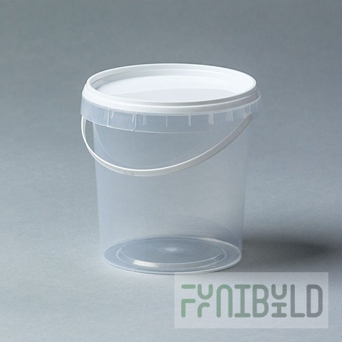 Bucket 1.18 l, D=127 in, round, with seal, transparent.