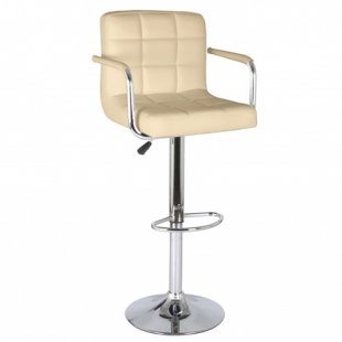 Bar stool with soft back and armrests art. WX-2318C (beige)