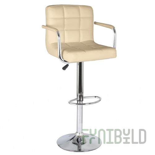 Bar stool with soft back and armrests art. WX-2318C (beige)