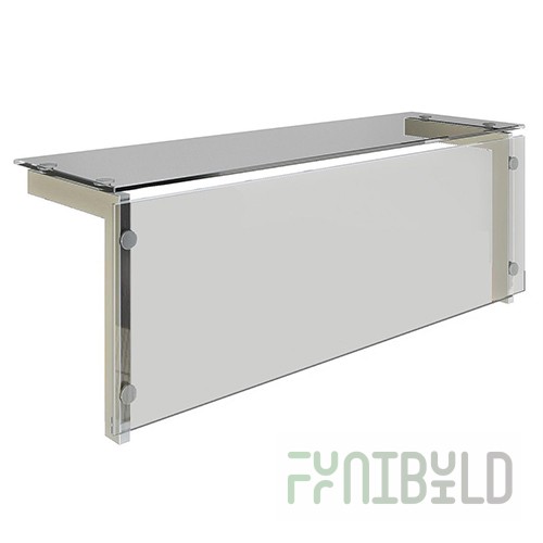 Upper shelf VIOLA PV-1685 (1790x300x400 in, stainless steel and tempered glass)