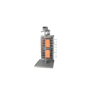 Gas shawarma-kebab maker F2ShmG/ 11207 (with motor, glass screen) (Shaverma) (515x800x970mm)