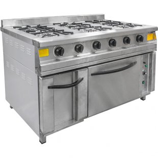 Gas stove with oven PG-6D (1380x863x930 (950) in, 27 kW, 220 V)