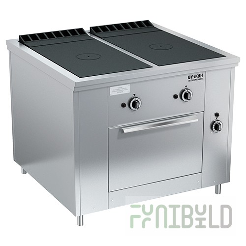 Gas stove 2-burner closed type floor with oven PRG-IIA-2S DSh Maxi (1000x990x850(760)mm, 2x10kW, 1x8kW)