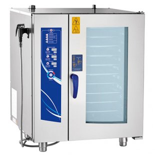 Convection steamer PKA10-1/1VM2 (injection, 10 GN 1/1, all stainless steel, without gastronorm containers, 3-channel probe, humidity control, 5 fan speeds) + 110 programs