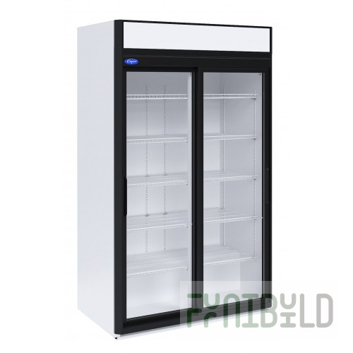Medium-temperature cabinet Capri 1.12SK (glass doors, stepped compartment) 0…+7 C° 1200x735x2030 in